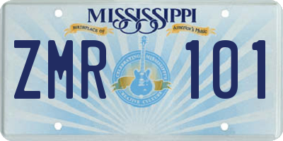 MS license plate ZMR101
