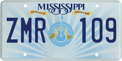 MS license plate ZMR109