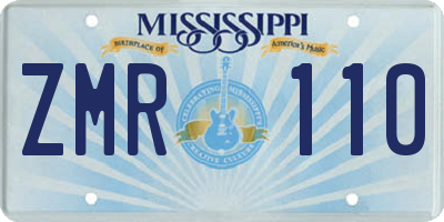 MS license plate ZMR110