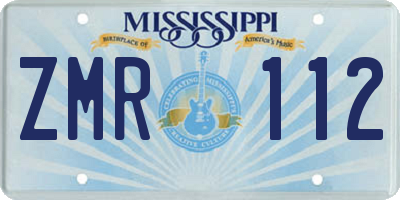 MS license plate ZMR112