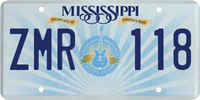 MS license plate ZMR118