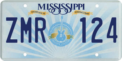 MS license plate ZMR124