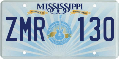 MS license plate ZMR130