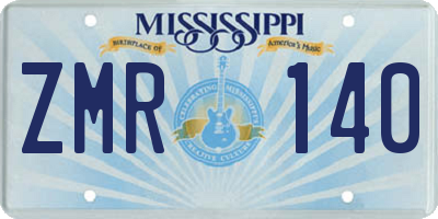 MS license plate ZMR140
