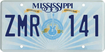 MS license plate ZMR141