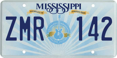 MS license plate ZMR142