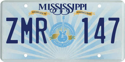MS license plate ZMR147