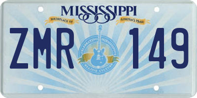 MS license plate ZMR149