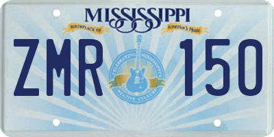 MS license plate ZMR150