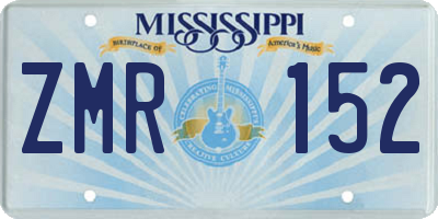 MS license plate ZMR152