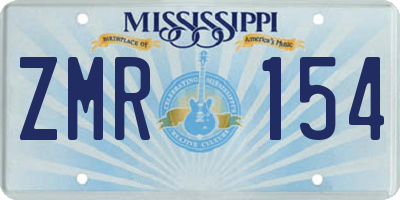 MS license plate ZMR154