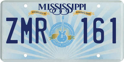 MS license plate ZMR161