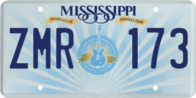 MS license plate ZMR173