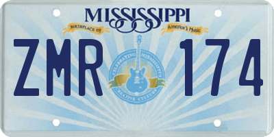 MS license plate ZMR174