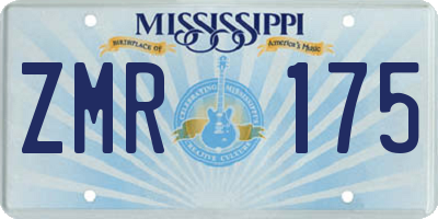 MS license plate ZMR175