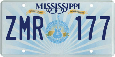 MS license plate ZMR177