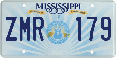 MS license plate ZMR179