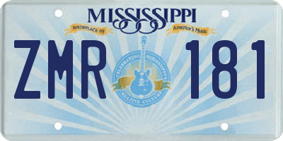 MS license plate ZMR181