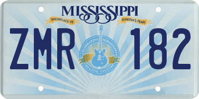 MS license plate ZMR182