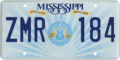 MS license plate ZMR184