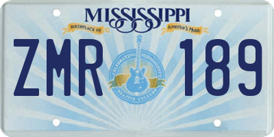 MS license plate ZMR189