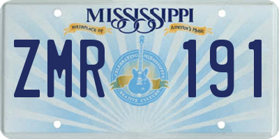 MS license plate ZMR191