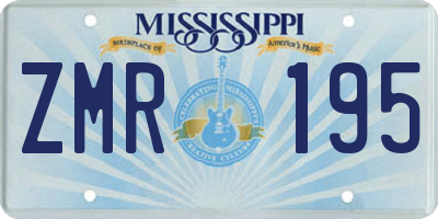 MS license plate ZMR195