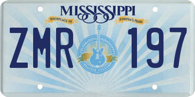 MS license plate ZMR197