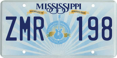 MS license plate ZMR198