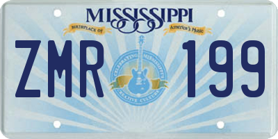 MS license plate ZMR199