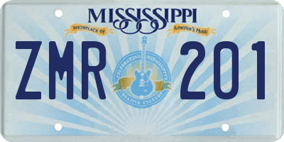 MS license plate ZMR201
