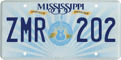 MS license plate ZMR202