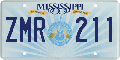 MS license plate ZMR211
