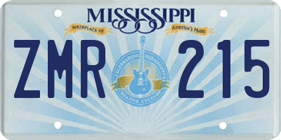 MS license plate ZMR215