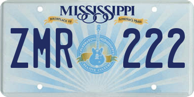 MS license plate ZMR222