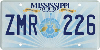MS license plate ZMR226