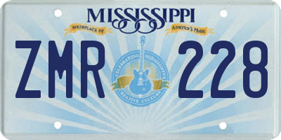 MS license plate ZMR228