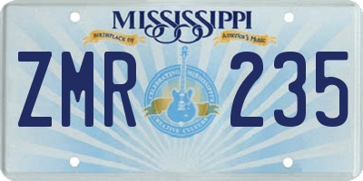 MS license plate ZMR235