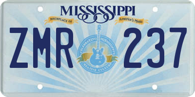 MS license plate ZMR237