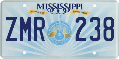 MS license plate ZMR238