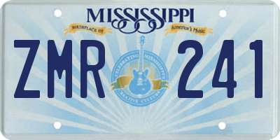 MS license plate ZMR241