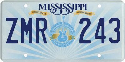 MS license plate ZMR243