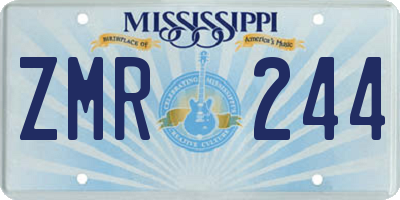 MS license plate ZMR244