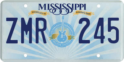MS license plate ZMR245