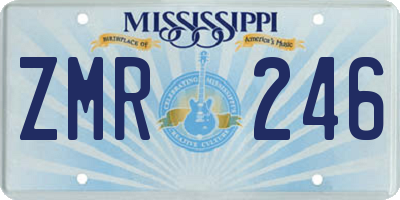 MS license plate ZMR246