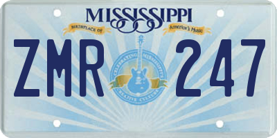 MS license plate ZMR247