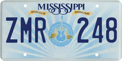 MS license plate ZMR248