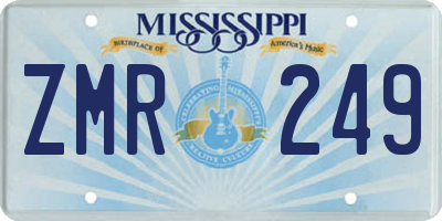 MS license plate ZMR249