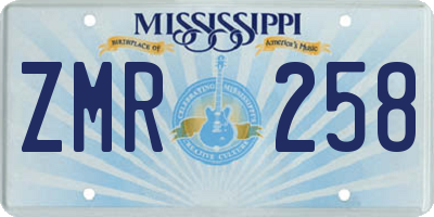 MS license plate ZMR258