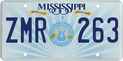 MS license plate ZMR263